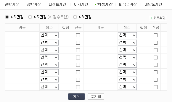 학점 계산 방법
 출처:/ 네이버 캡처