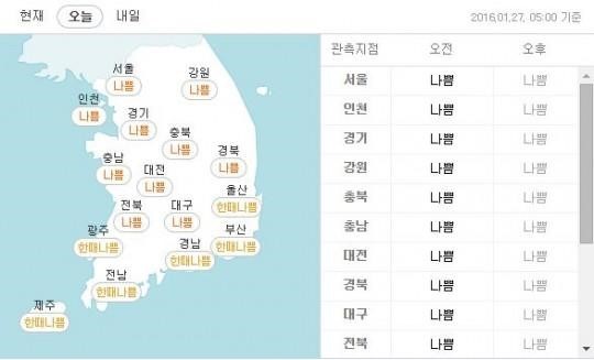 미세먼지 나쁨
 출처:/기상청