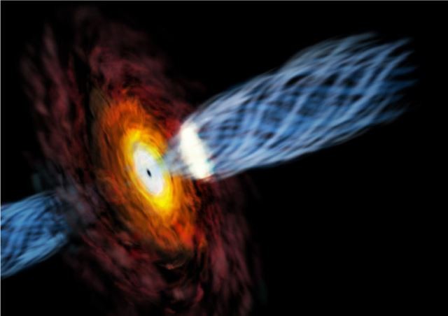 블랙홀 제트 관측
 출처:/ 일본국립천문대
