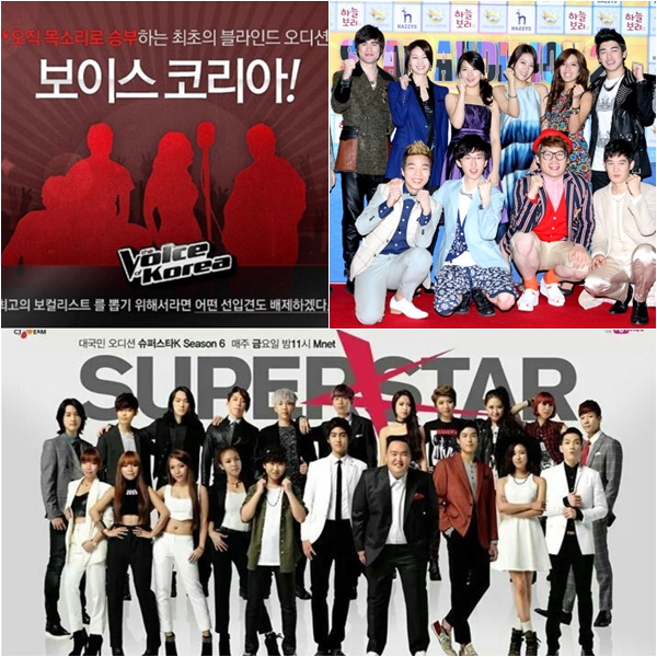 출처:/Mnet '보이스코리아'(왼), MBC '위대한탄생2'(오), Mnet '슈퍼스타K6'(아래)