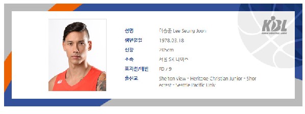 이승준
 출처:/ KBL 홈페이지 캡처