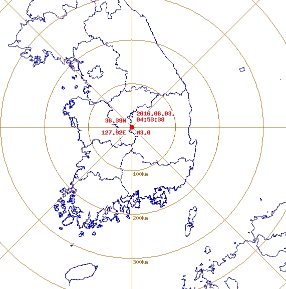 경북 상주에서 규모 3.0 지진 출처:/ 기상청