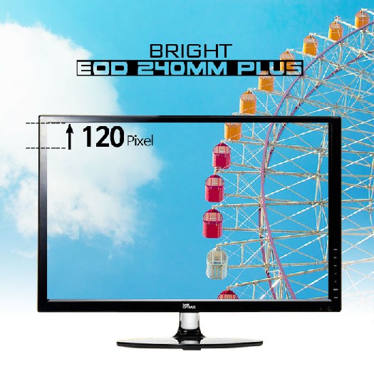 에너지옵티머스 BRIGHT EOD 240MM PLUS는  16:10 화면으로 넓은 시야를 확보해 눈의 피로를 줄이고 있다.