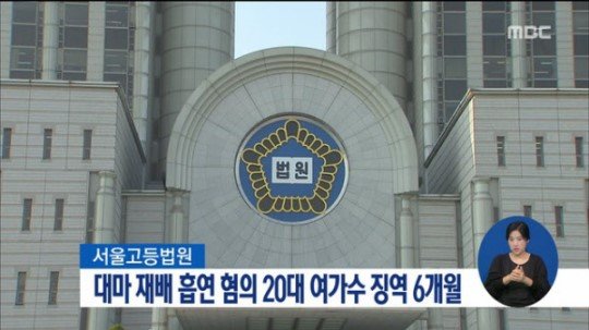 대마 재배 흡연 집행유예 선고, 걸그룹 출신 여가수 집에서 대마 심고 흡연한 혐의 