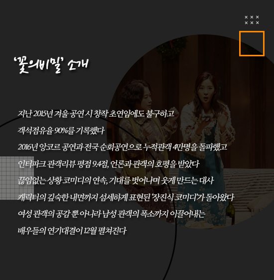 [ON+무대로그┃‘꽃의 비밀’] 장진 감독의 코미디 연극이 돌아왔다…그녀들의 발칙한 이야기 