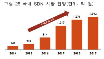 국내 SDN 시장 전망, 자료: IDC