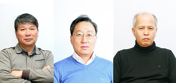 △사진설명 : 왼쪽부터 김주원 이사회 의장, 윤호영 공동대표, 이용우 공동대표
 