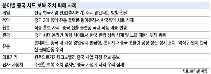 [中 사드 보복]유통에서 콘텐츠까지 전방위 확대…냉철한 대응전략 필요