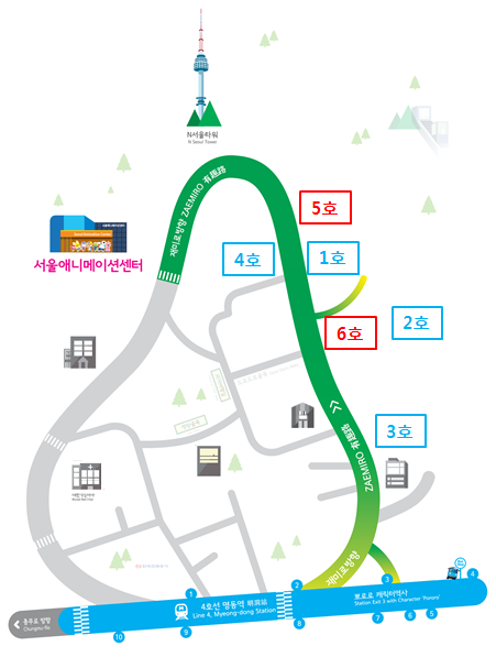 명동 만화의거리(재미로) 약도. (사진=서울산업진흥원 제공)