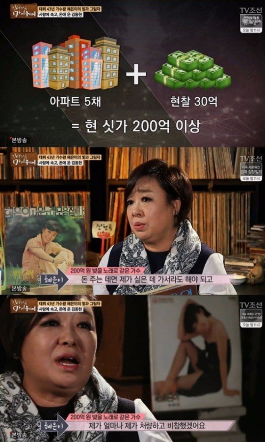 혜은이 남편 김동현 사업 실패, '빚 200억이나? 10년 동안 갚았다'