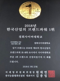 경희사이버대, 사이버대학 브랜드 3년 연속 1위