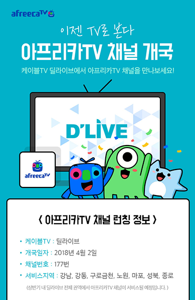 아프리카티비(TV), 2일 케이블TV 개국