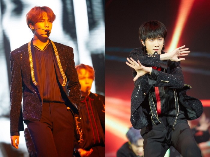 30일 오후 서울 송파구 잠실실내체육관에서는 세븐틴 단독콘서트 '2018 SEVENTEEN CONCERT-IDEAL CUT IN SEOUL' 3일차 공연이 열렸다. 멤버 민규와 디에잇의 공연모습. (사진=플레디스 엔터테인먼트 제공)