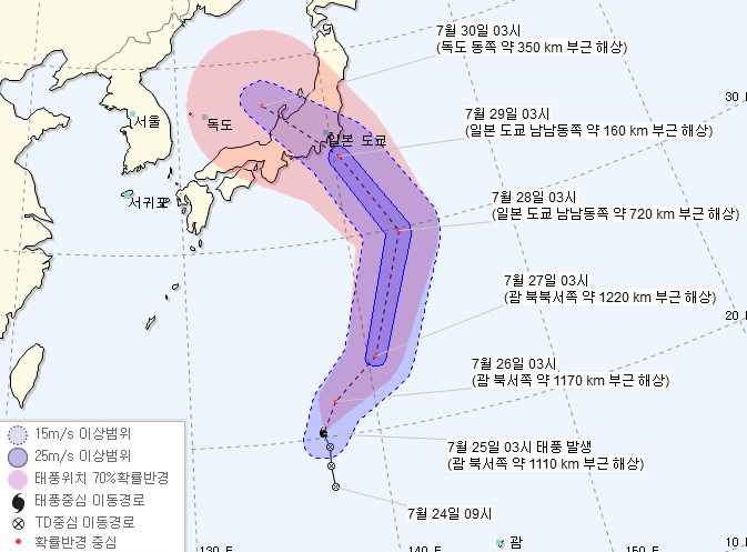 태풍 종다리 북상, 하다하다 태풍을 기다리다니...