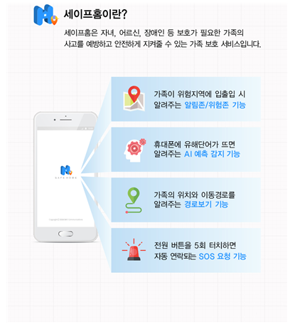 빅데이터 기반 가족 안전 및 보호 서비스 앱 ‘세이프홈’ 출시