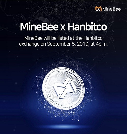 마인비(MineBee) 세 번째 상장, 한빗코(Hanbitco) 거래소에서 금일 거래 시작