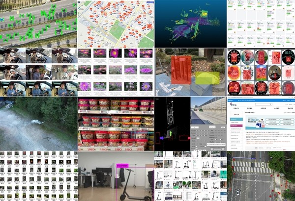 서울형 뉴딜 일자리 인공지능(AI) 학습 데이터 사업으로 구축된 다양한 데이터 세트 이미지