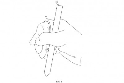 스마트 링과 애플 펜슬 사용 특허 이미지. 사진=미국특허청