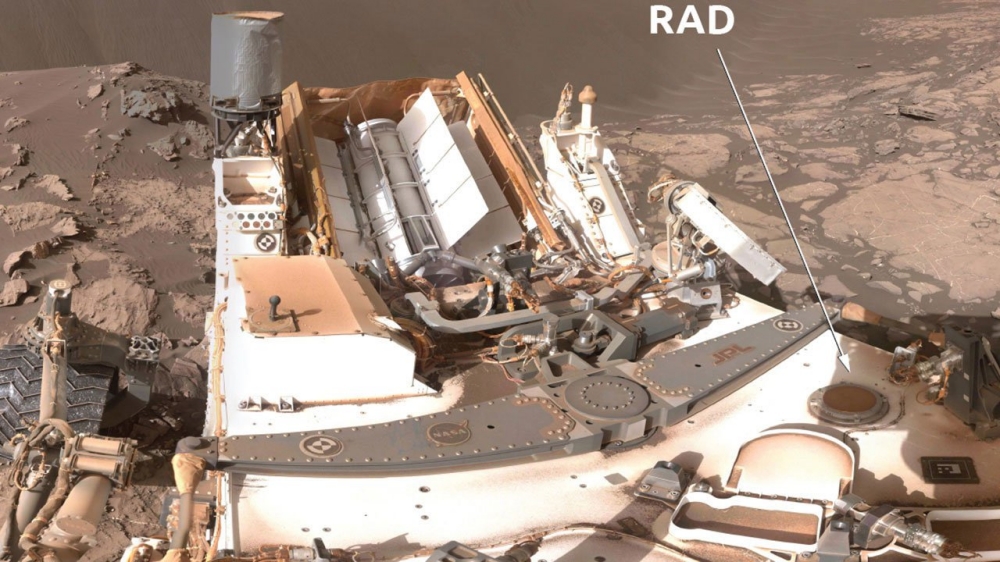 화성 탐사 로버 큐리오시티에 탑재된 ‘방사선 측정 검출기(RAD)’. 사진=NASA/JPL-Caltech/MSSS