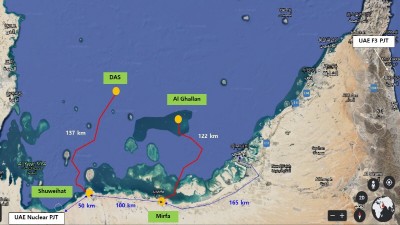 UAE HVDC 해저송전망 위치도. 사진=삼성물산. 