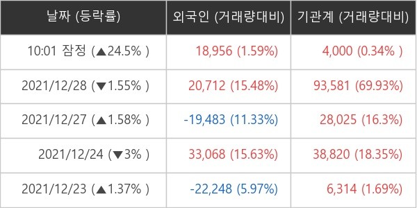 데브시스터즈 외국인ㆍ기관 순매매량 (단위: 주)