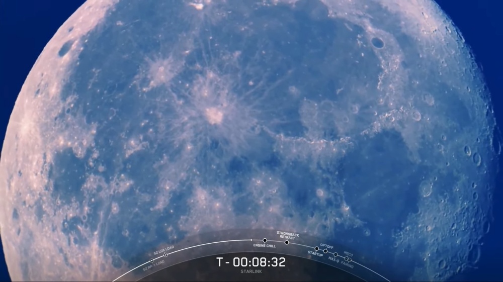 5월 18일(현지시간) 스페이스X 팰컨9 로켓 추적 카메라가 포착한 달의 모습. 사진= 스페이스X