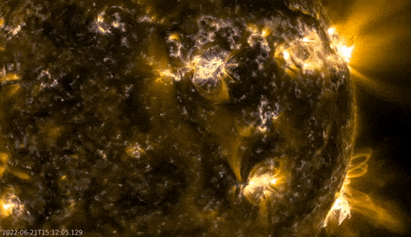 6월 21일 발생한 코로나 질량 방출(CME). 사진=미 항공우주국(NASA)/유럽우주국(ESA)/태양 활동관측위성(SDO)