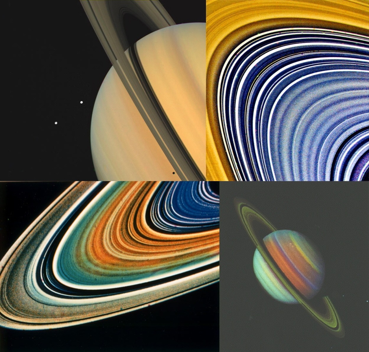 As Voyager 1 e 2 ultrapassaram Saturno em novembro de 1980 e agosto de 1981, respectivamente.  Foto: NASA/JPL