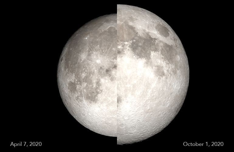 2020년 가장 작은 보름달과 슈퍼문 관측 크기 비교. 사진=미 항공우주국(NASA)