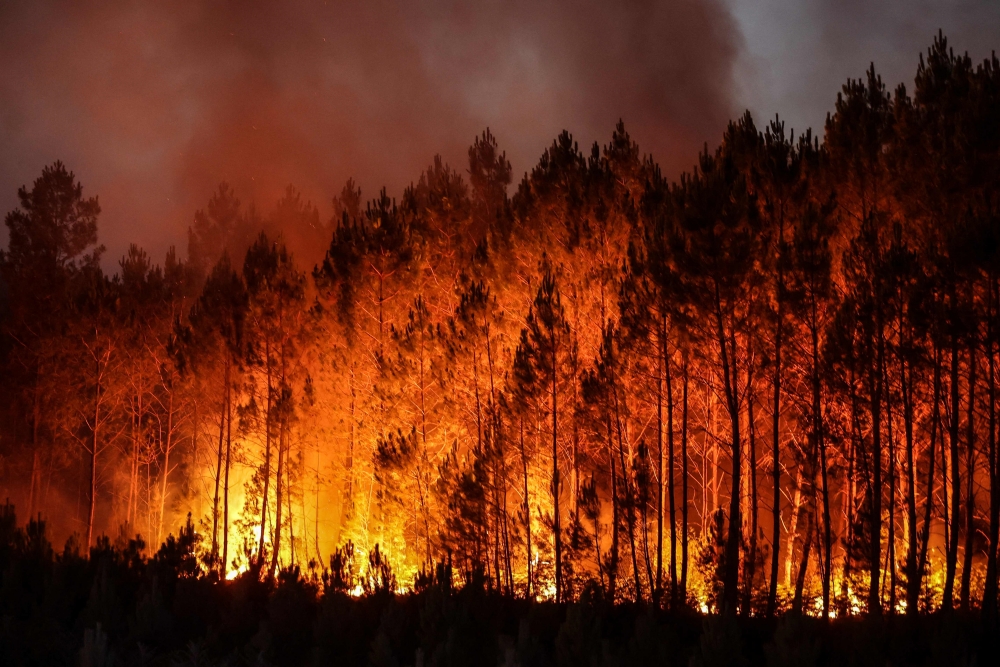 17일(현지시간) 프랑스 남서부 루차즈에서 발생한 산불. 사진=AFP/연합뉴스