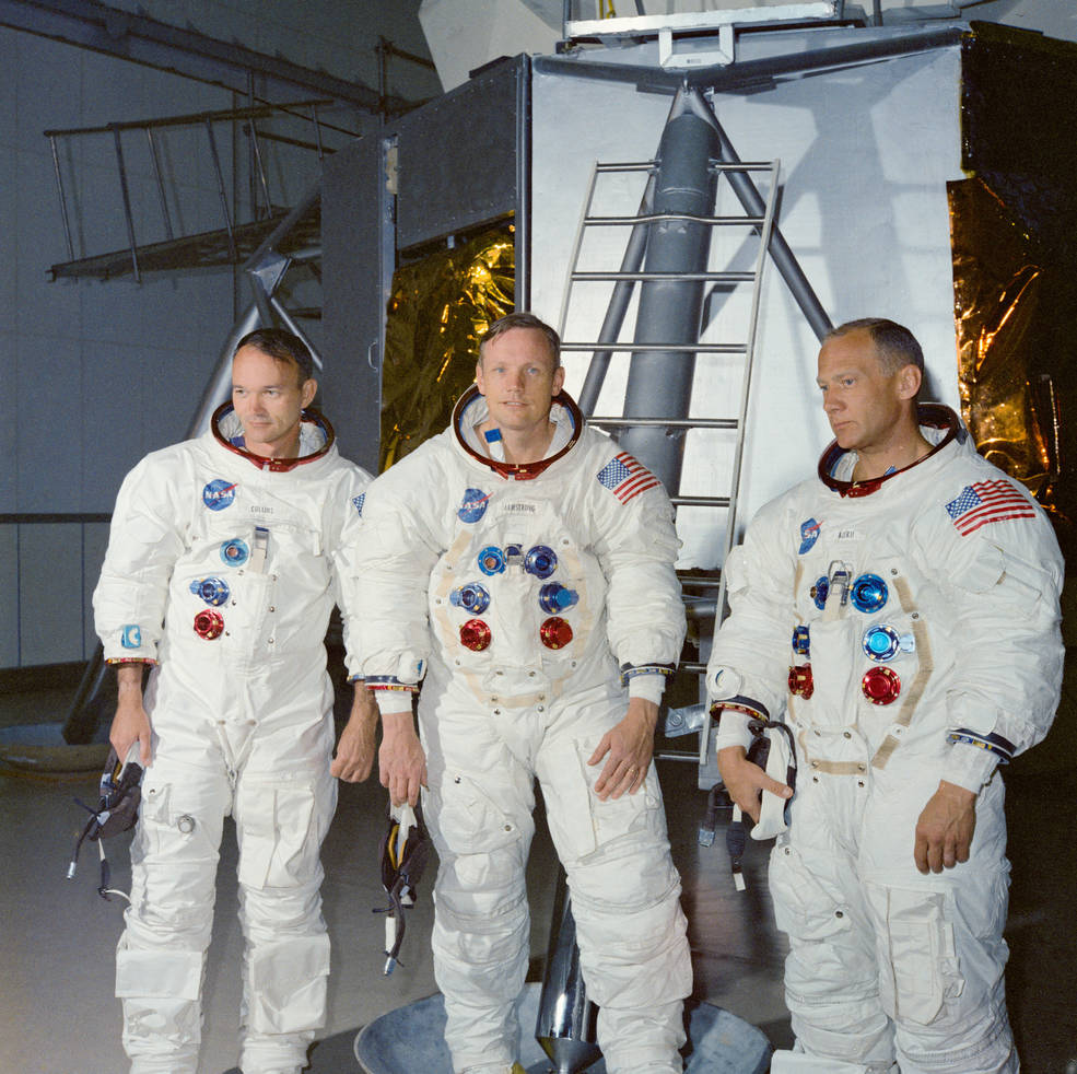 (왼쪽부터) 아폴로 11호 승무원 마이클 콜린스, 닐 암스트롱, 버즈 올드린. 사진= 미 항공우주국(NASA)