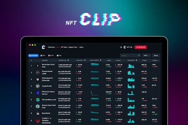 ​멀티체인 NFT 분석 플랫폼 NFT Clip, 거래 규모 17조원 상당 데이터 확보