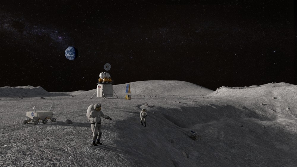 달 기지 건설 콘셉트 이미지. 사진=미 항공우주국(NASA)
