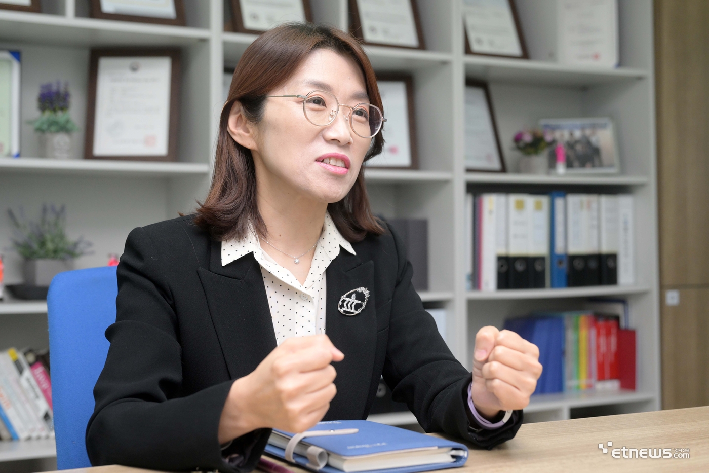 조희선 디더블유아이 대표는 FMS 산업에서  디지털 전환 리더 기업으로 인정받도록 기술 개발에 매진한다고 강조했다. 김민수 기자 mskim@etnews.com