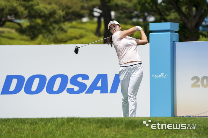 [포토] 한진선, 예쁘게 티샷해요