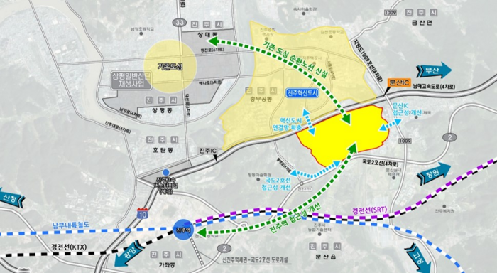 진주문산 공공주택지구 광역교통망 연계 구상. 자료=국토교통부