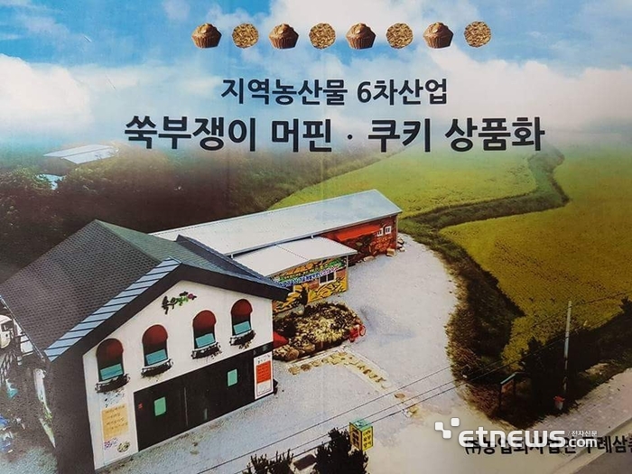 쑥부쟁이 머핀과 쿠키 상품화 이미지.