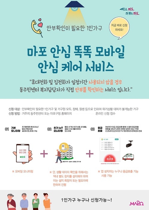 마포구, 촘촘한 사회안전망 위해 고독사 예방 서비스 운영