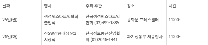 전자캘린더 9월25일~9월29일