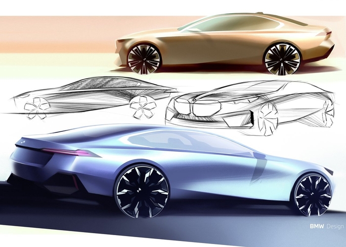 BMW 뉴 5시리즈 디자인 스케치.