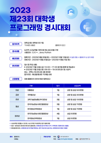 제23회 한국 대학생 프로그래밍 경시대회 포스터