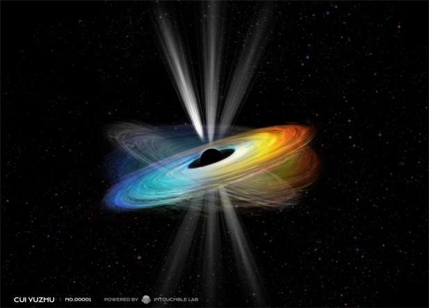 세차운동하는 블랙홀을 설명하는 이미지. (Yuzhu Cui et al. 2023, Zhejiang Lab)