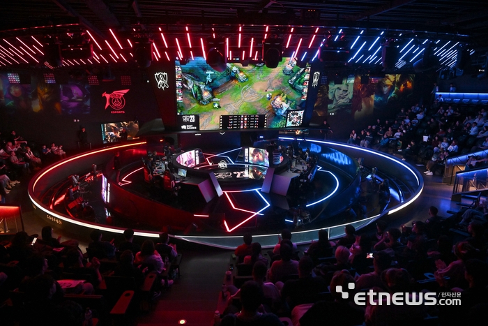 지난해 '2023 리그 오브 레전드 월드 챔피언십(2023 롤드컵)' 플레이-인 스테이지 경기가 진행된 서울 종로구 LCK아레나 롤파크.