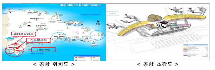 페데르날레스 공항 위치와 조감도. 자료=국토교통부