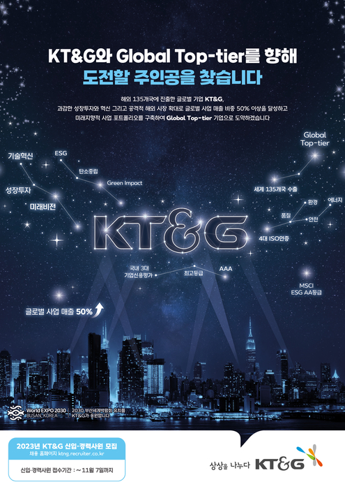 KT&G, 2023년 신입·경력사원 공채 실시