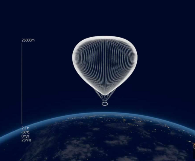 최고 고도에 도달한 우주 비행 풍선 셀레스트. 사진=제팔토 홈페이지