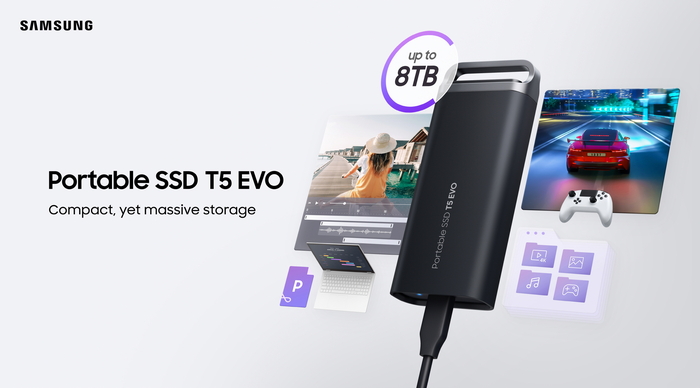 삼성전자 포터블 SSD 신제품 'T5 EVO'. 삼성전자 제공