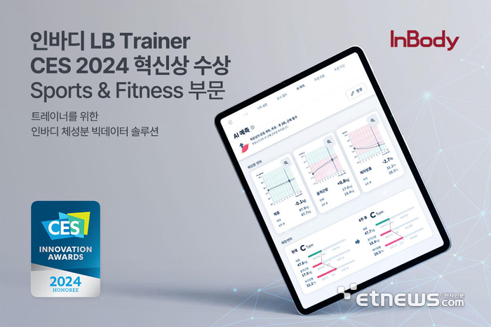 인바디, 빅데이터 솔루션 'LB 트레이너' CES 2024 혁신상 수상