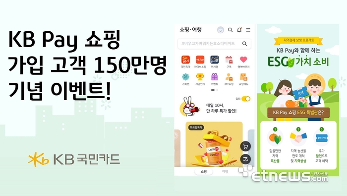 KB국민카드, KB페이 쇼핑 서비스 150만 달성 이벤트