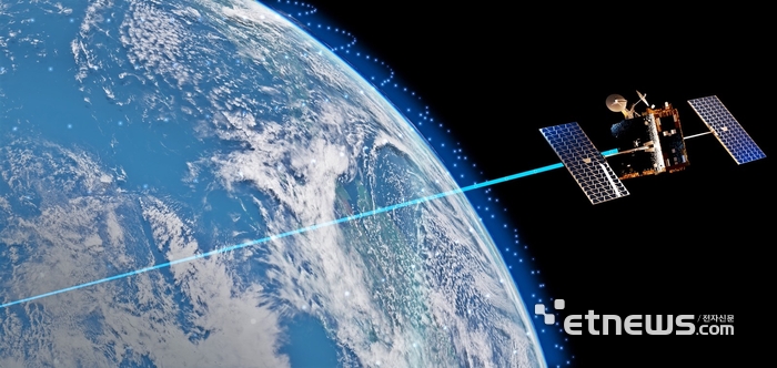 한화시스템이 개발에 착수한 '상용 저궤도위성기반 통신체계'에 활용될 원웹의 저궤도 통신위성 이미지